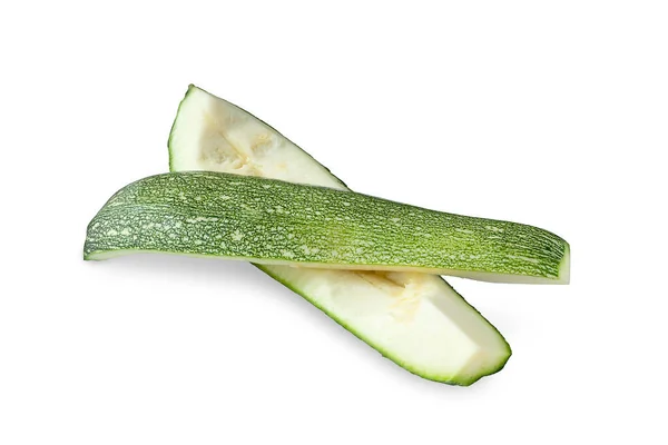 绿色的杜鹃 切碎的苏其尼蔬菜的骨髓在白色的背景下被分离出来 — 图库照片