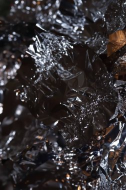 Soyut doku. Alüminyum folyo. Buruşmuş folyo arkaplanı