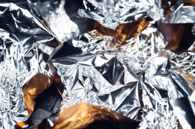 Folyo dokusu. Renkli soyut. Şeker ambalajları. Yumuşak odak