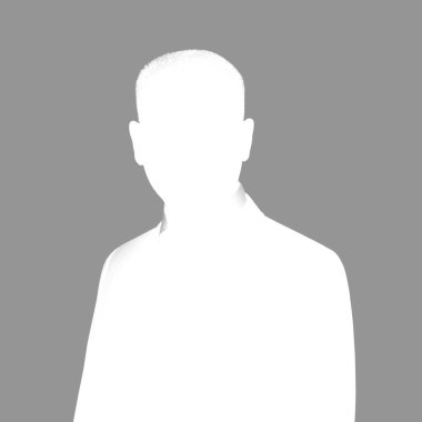 Silhouette of a man. Avatar is gray. Inverted silhouette isolated on gray background clipart