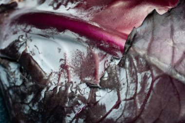 Mor lahana. Lahana yakın plan. Makro fotoğraf lahana yaprağı. Doğa soyut