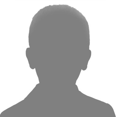 Çocuk avatarı. Genç kız silueti. Sosyal ağlar için simge. Beyaz arkaplanda gri-beyaz siluet izole edildi