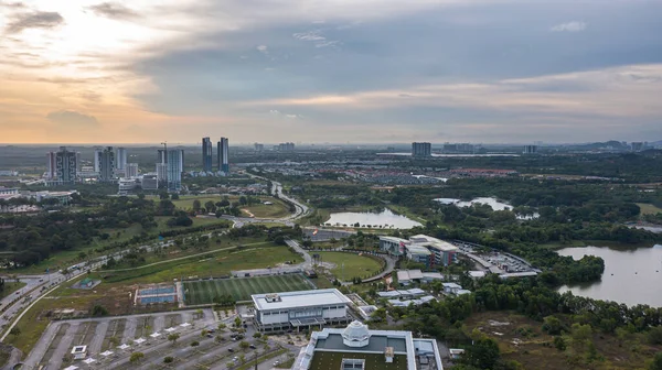 Cyberjaya Malaysia Oktober 2022 Stadslandskapet Den Moderna Växande Staden Flygfoto — Stockfoto
