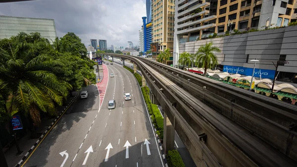 Kuala Lumpur Malaisie Août 2022 Vue Long Des Pistes Monorail — Photo