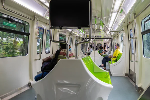 Kuala Lumpur Malajsie Srpna 2022 Uvnitř Jednokolejného Vlaku Městské Hromadné — Stock fotografie