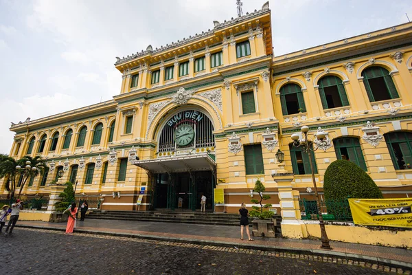 stock image Ho Chi Minh City, Vietnam - November 07, 2022: Saigon Central Post Office. Ho Chi Minh City is a popular tourist destination of Asia. General Post Office in Saigon. French colonial architecture