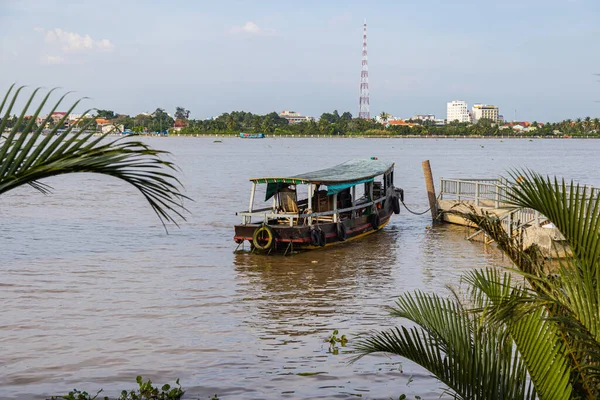 Chi Minh City 베트남어 2022 사이공 삼각주에 메콩강 강둑의 관광객 — 스톡 사진