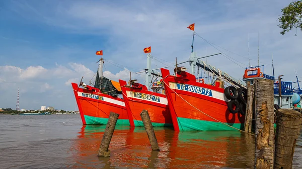 Cidade Chi Minh Vietnã Novembro 2022 Navio Pesca Rio Mekong — Fotografia de Stock