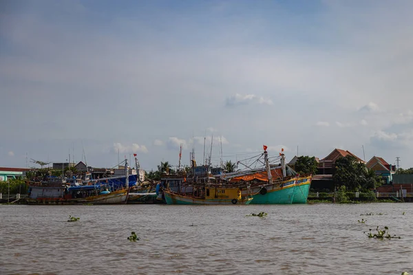 Chi Minh Stadt Vietnam November 2022 Fischerboote Auf Dem Mekong — Stockfoto