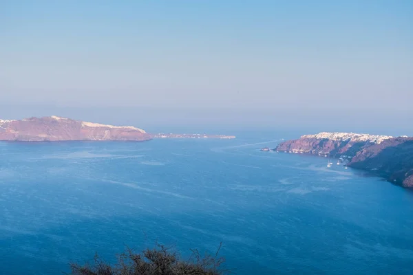 Santorini Ilhas Cíclades Grécia Linda Paisagem Verão Com Uma Das — Fotografia de Stock