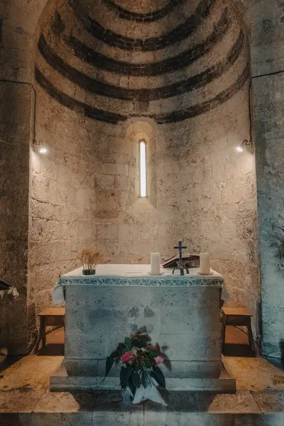 Hermosa Vista Abadía San Galgano Antiguo Monasterio Cisterciense Fundado Provincia —  Fotos de Stock