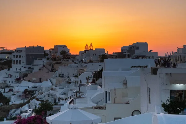 Sommerferienpanorama Luxuriöses Berühmtes Reiseziel Europa Weiße Architektur Santorin Griechenland Perfekte — Stockfoto