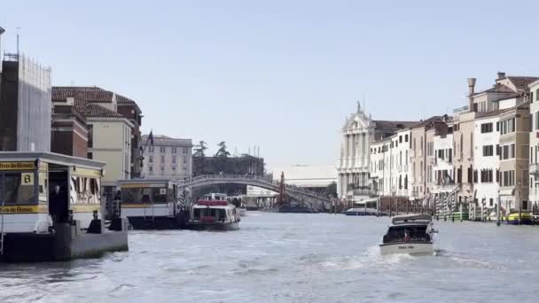 Wspaniały Widok Panoramę Wenecji Canal Grande Łodzi Widok Mewy Starą — Wideo stockowe