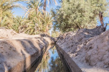 Irrigation system used in the high plateau in Morocco near the Atlas Mountains using melted snow of the high peaks 