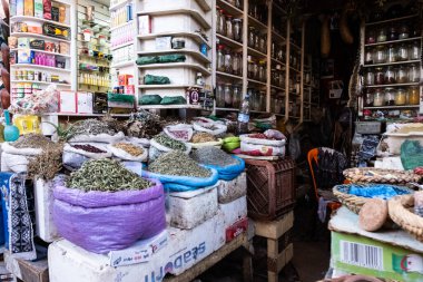 Morocco. High quality pho. Typical market in Morocco. Perfumes, spices and local crafts.to