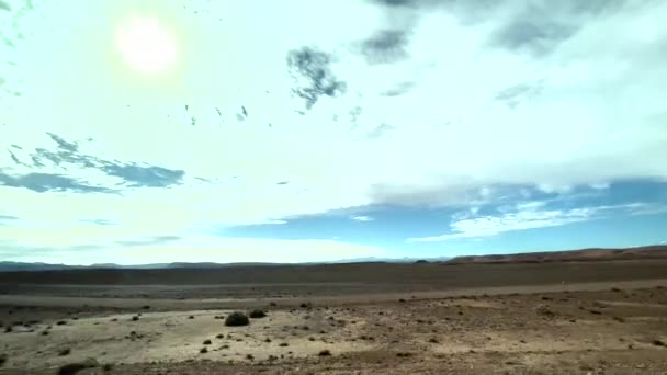 Panorama Desert Typical Towns Way Atlas Mountains Arrive Sahara Morocco — Vídeos de Stock