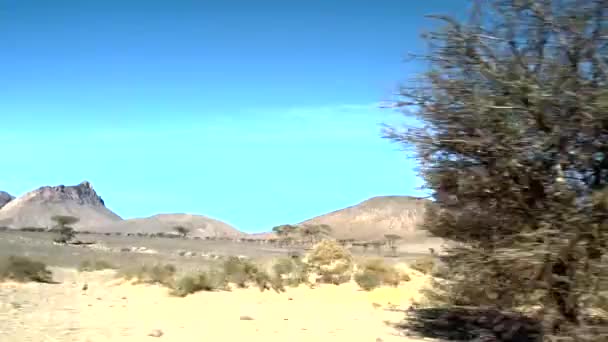 風光明媚な景色と伝統的なバーバー村でいっぱいのロードトリップでモロッコアトラス山脈の美しさ — ストック動画
