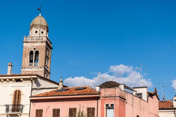 stock image Bell tower of one of the many medieval churches of Verona. Italy