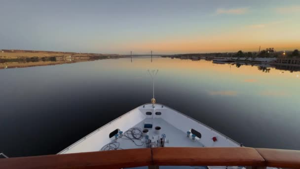 Jóia Nilo River Cruise Ship Adventure Imagens Alta Qualidade Embarque — Vídeo de Stock