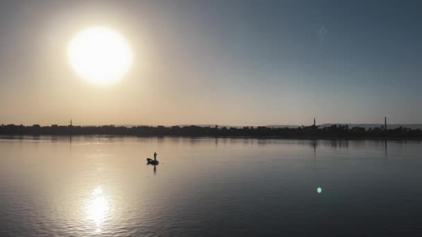 Nile Sunset Reverie Fishermans Net Mastery Inglés Imágenes Alta Calidad — Vídeos de Stock