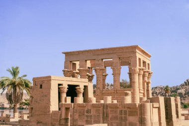 Seni Mısır 'ın geçmişine götüren kutsal bir mabet olan Aswan' daki Bu fotoğraf, bu tarihi taşın özünü yakalar ve seyahat broşürleri, blogları veya kültürüne mükemmel bir katkı sağlar.