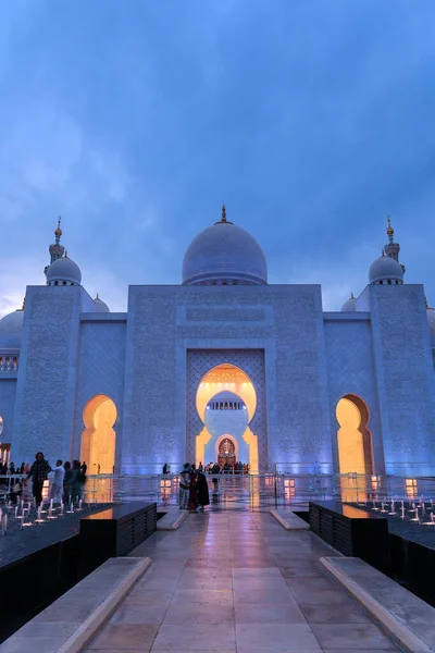 Abu Dhabi Emirati Arabi Uniti Febbraio 2023 Grande Moschea Dello — Foto Stock