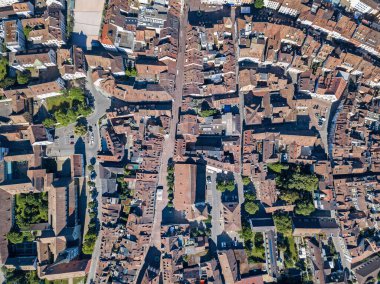 Eski İsviçre şehri Schaffhausen,İsviçre'nin havadan panorama görünümü