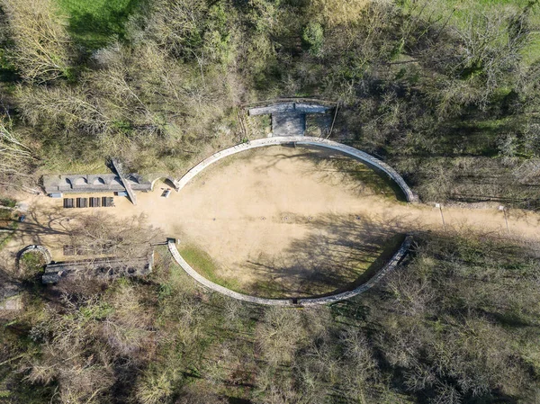 Kaiseraugst Schweiz März 2023 Drohnenblick Über Die Antiken Römischen Amphitheater — Stockfoto