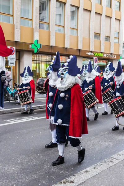 瑞士巴塞尔 2023年2月28日 巴塞尔狂欢节 巴塞尔狂欢节是瑞士最大的狂欢节 也是联合国教科文组织的非物质文化遗产 — 图库照片