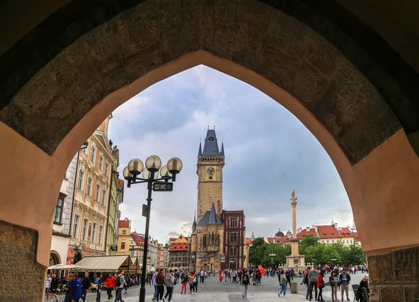 Praga República Checa Maio 2023 Famosa Praça Staromestske Com Antiga — Fotografia de Stock