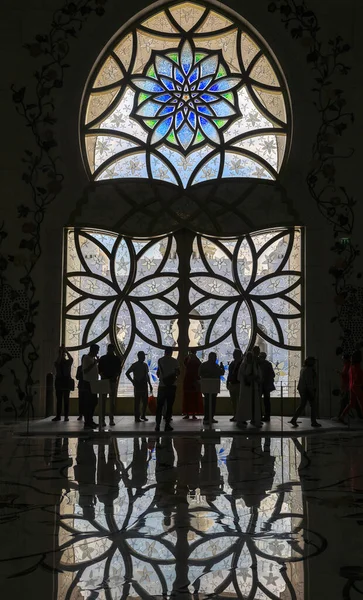 Abu Dhabi Förenade Arabemiraten Februari 2023 Silhuett Viistorer Shaikh Zayed — Stockfoto