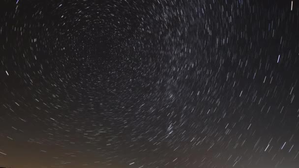 Circulaire Étoiles Sentiers Laps Temps Avec Étoile Nord Comme Centre — Video