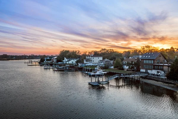 ニュージャージー州オーシャンポートのブランチポートクリークの夕日 — ストック写真