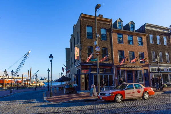 Baltimore Maryland Październik Widok Dzielnicy Fells Point Brukowcami Ciekawą Architekturą — Zdjęcie stockowe