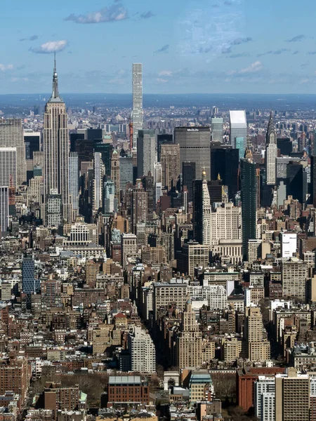 New York March Aerial View Empire State Building Surrounding Seen — Stock Photo, Image