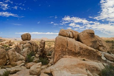 A rocky landscape in Joshua Tree National Park in Southern California