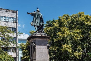 Christopher Columbus 'un bronz heykeli 1887' de Dominik Cumhuriyeti, Santo Domingo 'da dikildi..