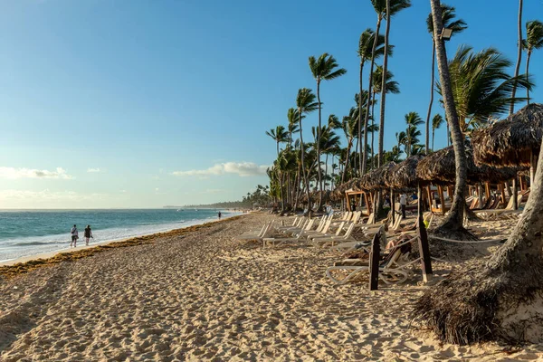 Μια Ήσυχη Παραλία Νωρίς Πρωί Στην Punta Cana Δομινικανή Δημοκρατία — Φωτογραφία Αρχείου