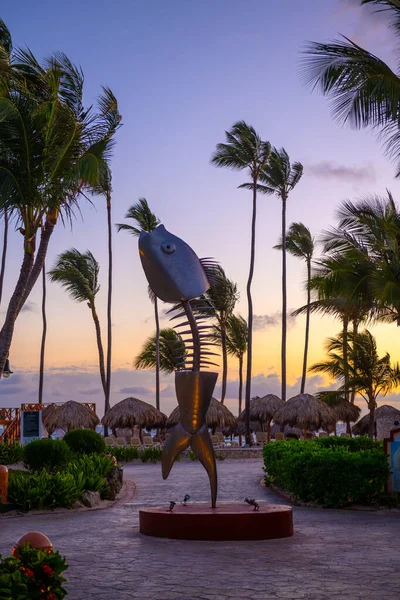 Uma Escultura Peixe Esqueleto Resort Punta Cana República Dominicana — Fotografia de Stock