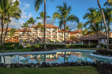 Punta Cana 'da tipik bir otel, Dominik Cumhuriyeti..