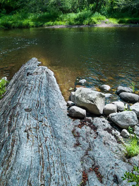 Warren County New Jersey Deki Vancampens Brook Ana Kayalar Kesişiyor - Stok İmaj