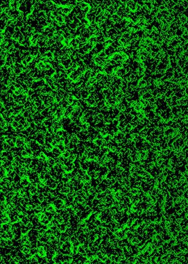 Melted green led floating on black background