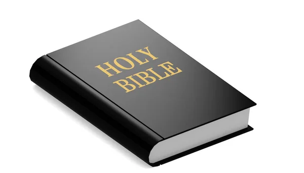 Santa Biblia Palabra Impresa Libro Negro Renderizado —  Fotos de Stock
