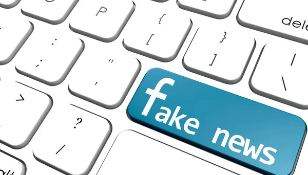 Blaue Fake News Taste Auf Laptop Rendering — Stockfoto