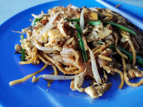 Penang Char Kway Teow Popular Fried Noodle Coceral Shrimp Eggs — Fotografia de Stock