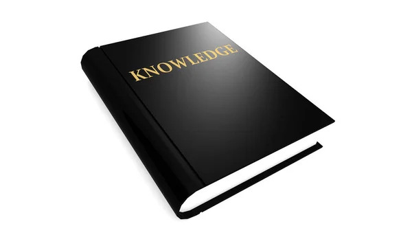 Kennis Woord Gedrukt Een Zwart Boek Rendering — Stockfoto