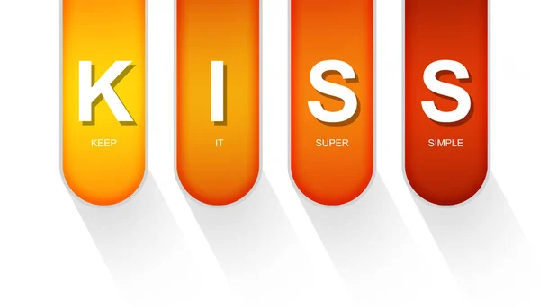 Kiss Som Håller Det Super Enkel Akronym Isolerad Rendering — Stockfoto