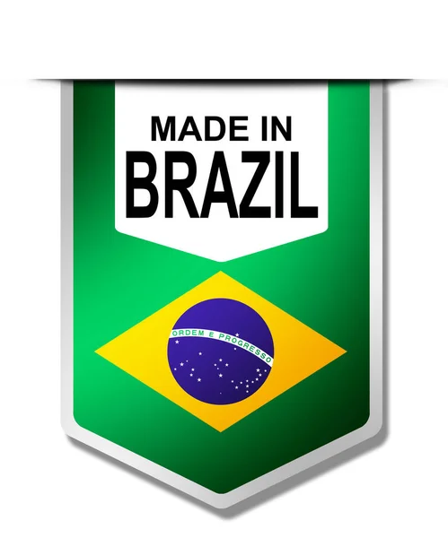 Feito Brasil Palavra Banner Pendurado Renderização — Fotografia de Stock