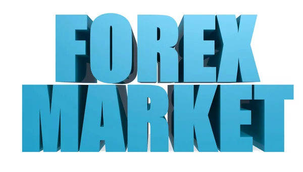 白い背景に隔離された外国為替市場の単語 3Dレンダリング — ストック写真