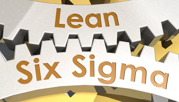 Lean Six Sigma Word Gears Rendering — Stock Photo, Image